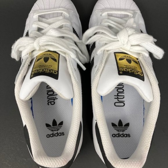 ADIDAS - Superstar La Marque Aux 3 Bandes Leather Shoe Sz 4 - Picture 4 of 7